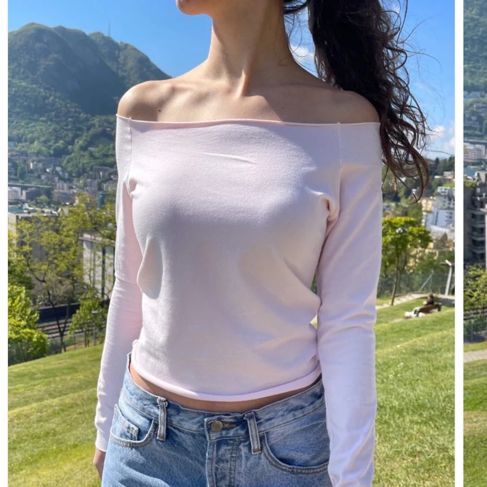Brandy Melville Soft Pink Long Sleeve Top